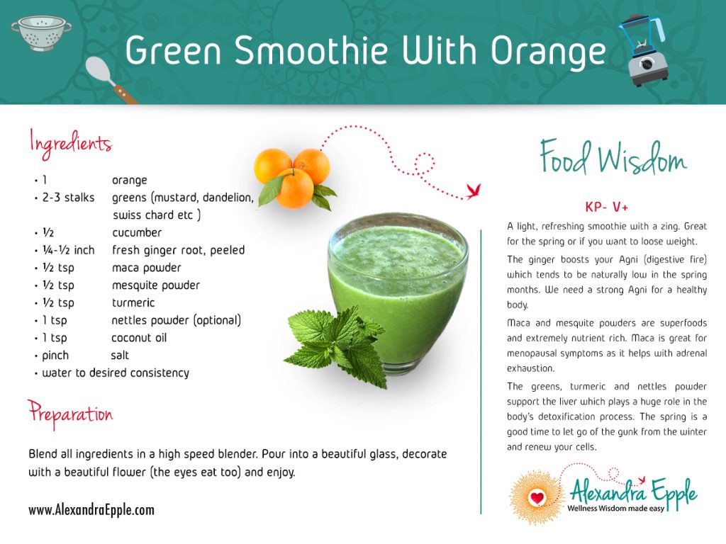 Green smoothie with orange recipe